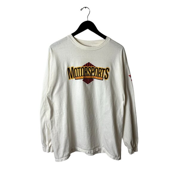 Vintage 90s Y2K Motorsports Dewey Cheetham Howe Racing T Shirt White XL Solid - Picture 2 of 16